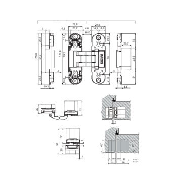 Eņģe APECS 110*30-3D-Z- BLM