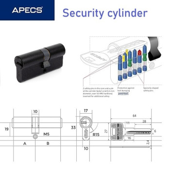 Cilindrs APECS  SM-70 (35x35) BLM- Blister 5 atslēgas 