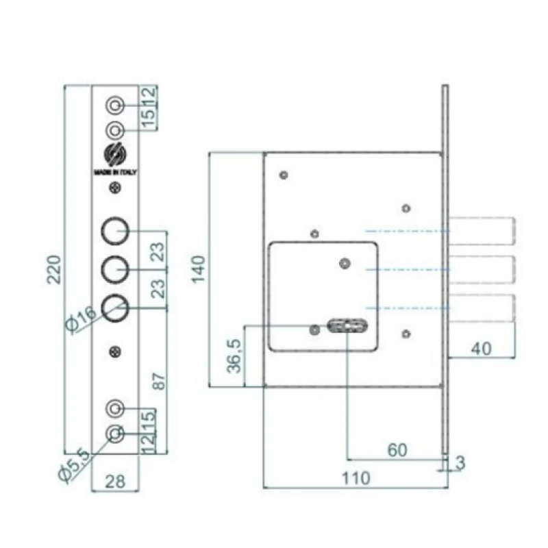 Slēdzene AVERS T-57/S7-CR (analogs Securemme 2019 / Kale 257L)