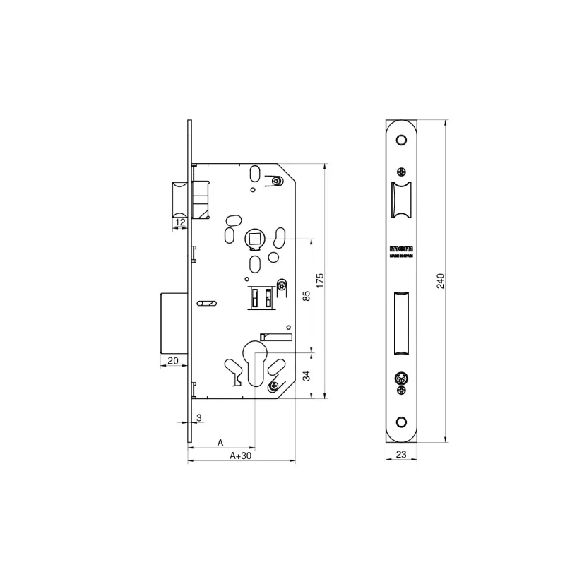 Slēdzene MCM 50/85 1601B-2-50 CR
