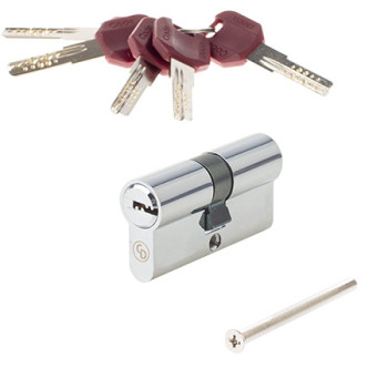 Cilindrs ZM-60 (30х30)-CR, hroms ar aizgriežņi 5 atslēgas 