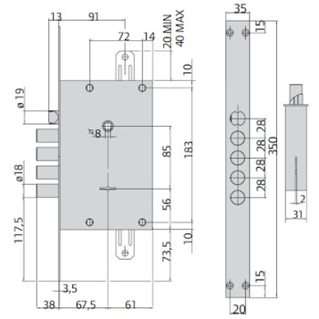 Slēdzene SECUREMME 1403SCR – 5 atslēgas un 1 master atslēga