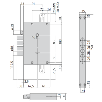Slēdzene SECUREMME 1413SCR – 5 atslēgas un 1 master atslēga