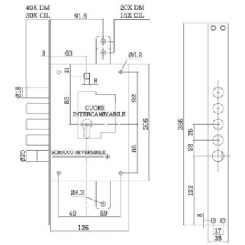 Slēdzene SECUREMME 2500 FS (kreisa) – 5 atslēgas un 1 master atslēga