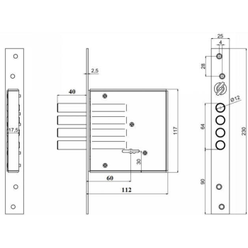 Slēdzene SECUREMME 2028 (2 griešanās)