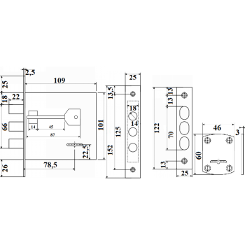 Slēdzene AVERS R34/S6-CR (analogs ELBOR 1.04.02)