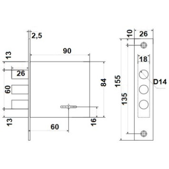Slēdzene AVERS T-47/S6-CR