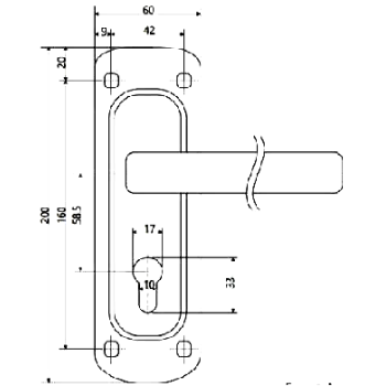Durvju slēdzenes komplekts APECS 1425 CR, hroms