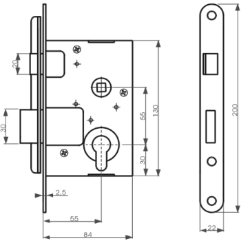 Slēdzene KURZEMES ATSLĒGA 407Z (bez roktura, kārbā) ZV4