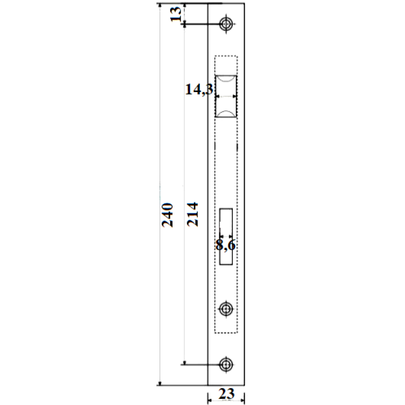 Slēdzene APECS 7300-25-NI PZ x 85/25/8