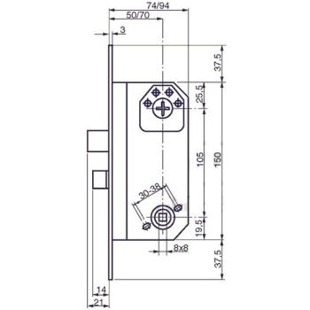 Slēdzene 565 (analogs ASSA 565) Zn FIN L/R