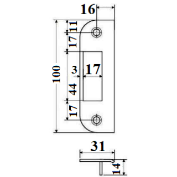 Slēdzene APECS-AVERS 6000-BL PZ + pretplāksne melnās 