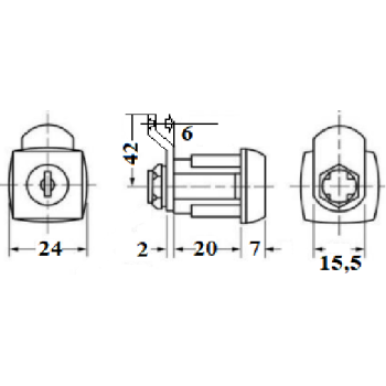 Pastkastītes slēdzene atslēga EUROLOCKS 0801-0141 30mm