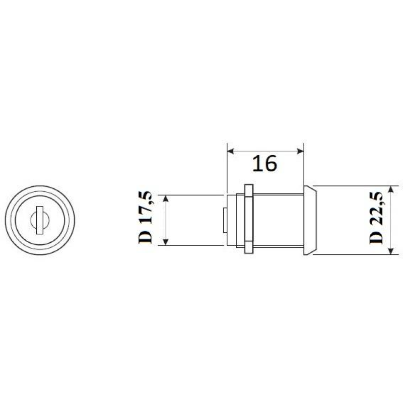 CAM-01/16 (A)-NI Pasta slēdzene, atslēgas 2gb