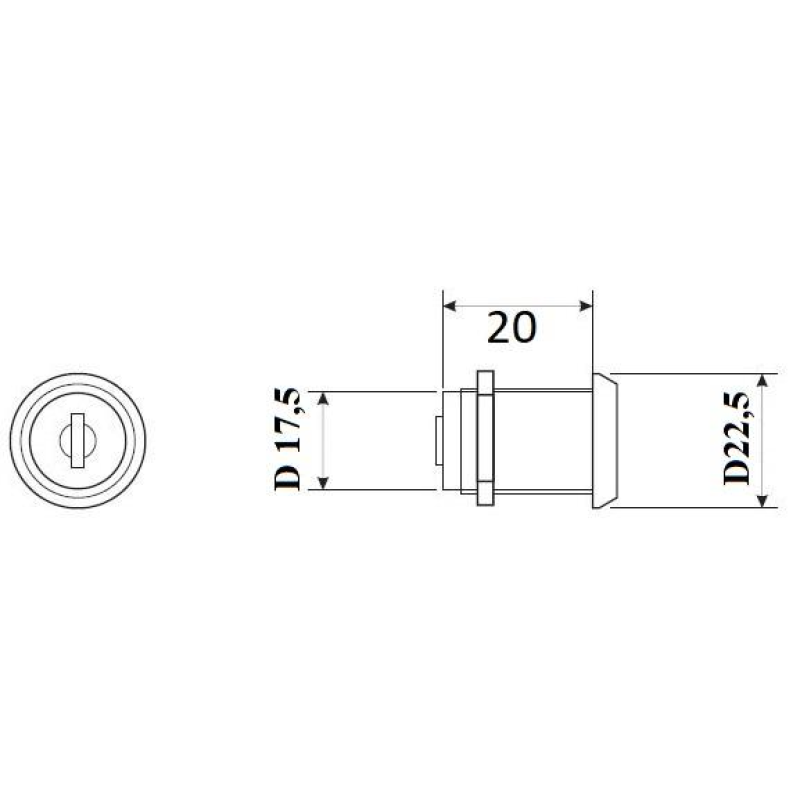 CAM-01/20 (A)-NI Pasta slēdzene, atslēgas 2gb 