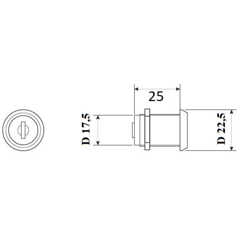 CAM-01/25 (A)-NI Pasta slēdzene, atslēgas 2gb 