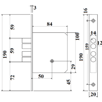 Slēdzene APECS 99-K-CR