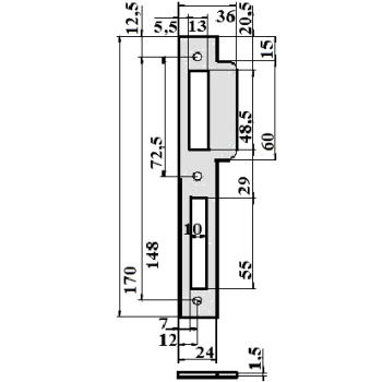 Pretplāksnes LOB ASSA ABLOY RP851-02