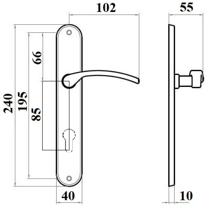 Rokturis uz plāksnes AL7011 PZ/85 AB bronza