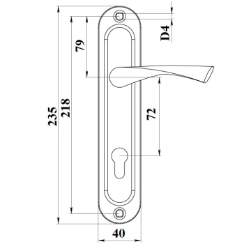 Rokturis uz plāksnes A1205 PZ72mm AB bronza 