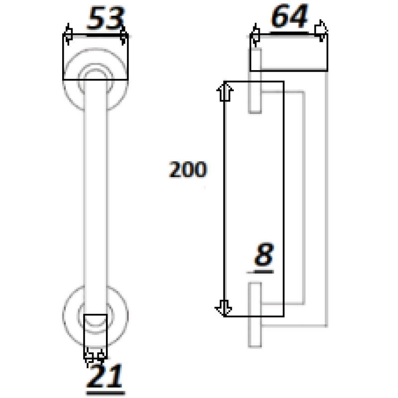 Rokturis MASSIVE 22x200 INOX nerūsējošais tērauds