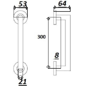 Rokturis MASSIVE APECS 22x300 INOX 