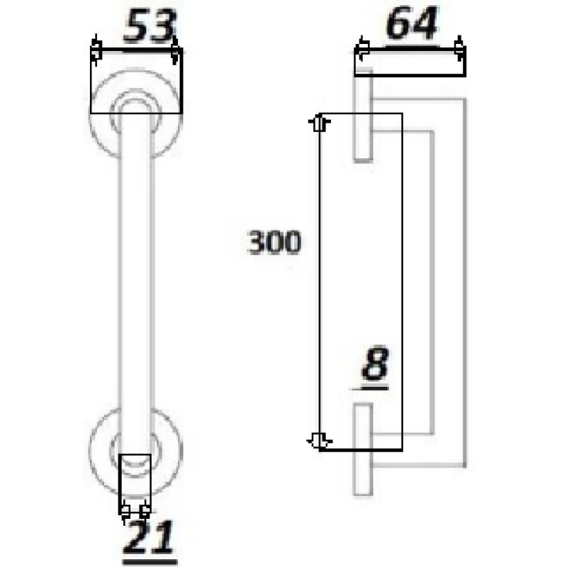 Rokturis MASSIVE APECS 22x300 INOX 