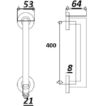 Rokturis MASSIVE APECS TH 22x400 INOX