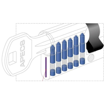 Cilindrs APECS EC-80 (40x40)-NI niķelis 3 atslēgas Header