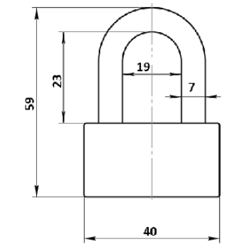 Piekaramā terauda slēdzene APECS PDS-32-40 4 atslēgas BLISTER