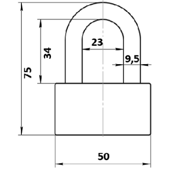 Piekaramā terauda slēdzene APECS PDS-32-50 4 atslēgas BLISTER