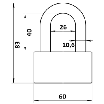 Piekaramā terauda slēdzene APECS PDS-32-60 4 atslēgas BLISTER
