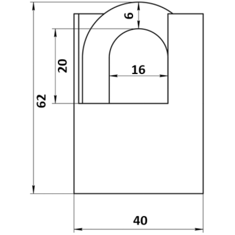 Piekaramā terauda slēdzene APECS PD-44-40 3 atslēgas BLISTER