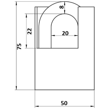 Piekaramā terauda slēdzene APECS PD-44-50 3 atslēgas BLISTER