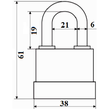 Piekaramā atslēga APECS PD-01-38 3 atslēgas BLISTER