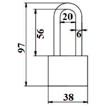 Piekaramā atslēga APECS PD-01 38L 3 atslēgas BLISTER