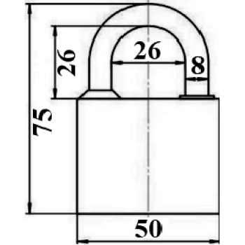 Piekaramā terauda slēdzene APECS PD-03-50 3 atslēgas BOX 