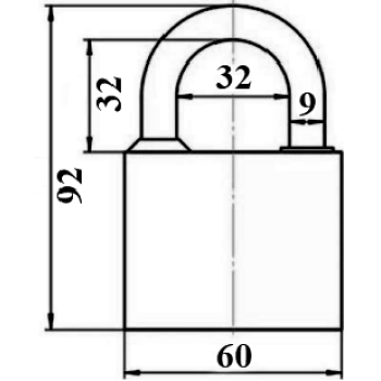 Piekaramā terauda slēdzene APECS PD-03-60 3 atslēgas BOX 