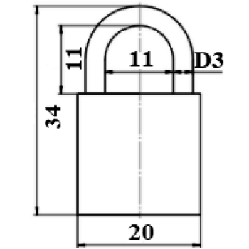 Piekaramā terauda slēdzene APECS PDB-20-20 BLISTER