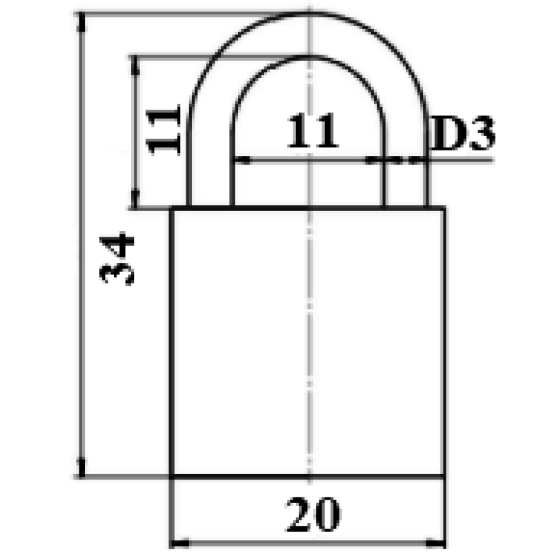 Piekaramā terauda slēdzene APECS PDB-20-20 BLISTER