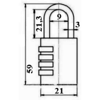 Piekaramā terauda slēdzene APECS PDB-40-21-CODE BLISTER