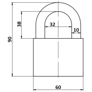 Piekaramā slēdzene AVERS PD-22-60 3 atslēgas BLISTER