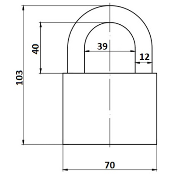 Piekaramā slēdzene AVERS PD-22-70 3 atslēgas BLISTER