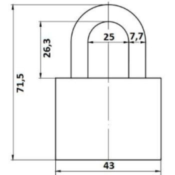 Piekaramā slēdzene AVERS PD-20-50 3 atslēgas BLISTER
