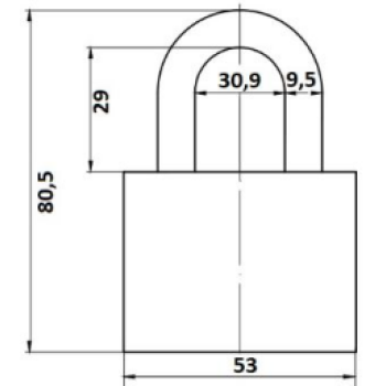 Piekaramā slēdzene AVERS PD-20-60 3 atslēgas BLISTER