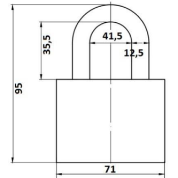 Piekaramā slēdzene AVERS PD-20-80 3 atslēgas BLISTER