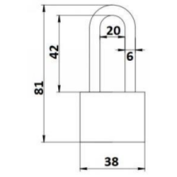 Piekaramā atslēga AVERS PD-01 38L 3 atslēgas 