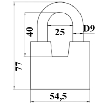 Piekaramā terauda slēdzene AVERS PD-47 3 atslēgas BLISTER 