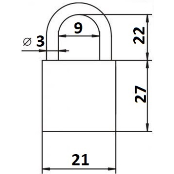 Piekaramā terauda slēdzene koda LOB ASSA ABLOY KZL190Y BLISTER