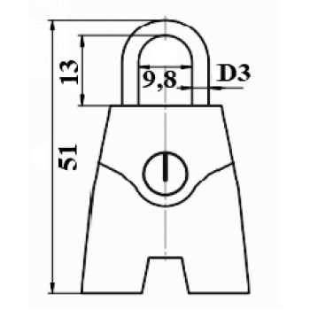Piekarama slēdzene somam APECS PD-21-H BLISTER